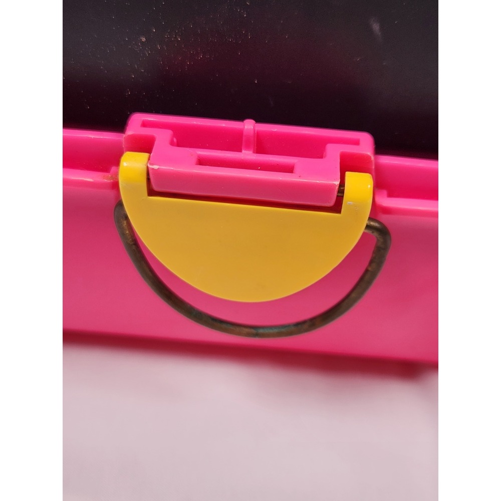 Vintage Caboodles Makeup Case Black Pink Yellow Retro 90s Organizer Box Mirror